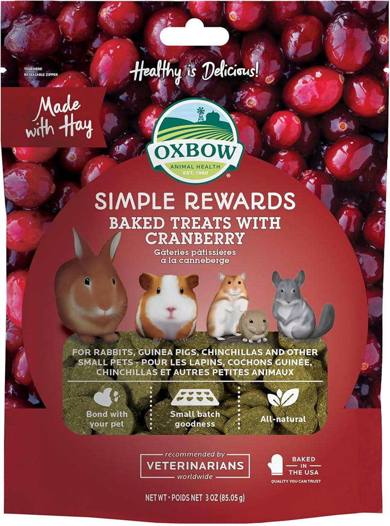 Oxbow Cranberry Simple Rewards Baked Treats 56.7 g Small Pet