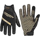 HANDLANDY Mens Work Gloves Touch screen, Utility Mechanic Gloves, Flexible Breathable Fit- Padded Knuckles &amp; Palm