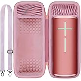 Lebakort Storage Case Compatible with Ultimate Ears UE MEGABOOM 4 3 Portable Waterproof Speaker (Pink Case)
