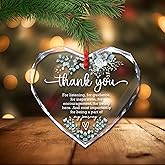 Thank You Glass Ornaments - Thank You Being a Part of My Journey Christmas Hanging Ornaments - Keepsake Gifts for Teacher Friends Women Men - Retirement Favors Appreciation Gifts from Students - A07