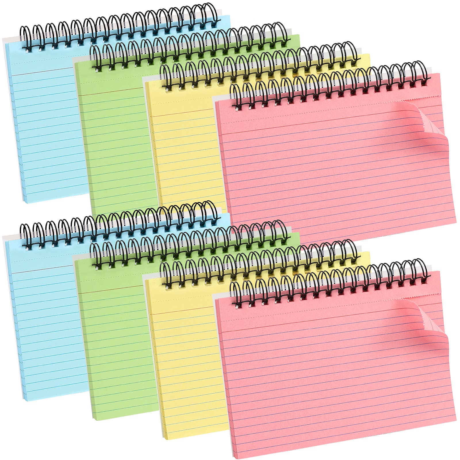 Photo 1 of Koogel 400PCS Colored Index Cards, 4x6 Ruled Index Cards with Rings for Back to School, Heavy Notecard Study Flashcard with Waterproof Cover for Studying To Do List School College Supplies, 4 Colors