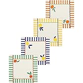 Jubilee Cloth Napkin, Set of 4 - Citrus Burst Print, 100% Cotton, White