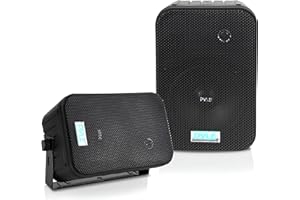 Pyle 2 Way Speaker System Pair - 500W Peak Power 6.5 Inch Passive Weatherproof Wall / Ceiling Mounted - Heavy Duty Universal Mount - Use for Pool, Patio, Indoor, Outdoor (Black)