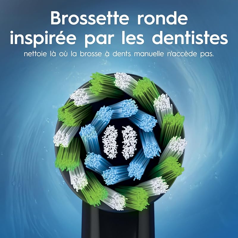 Brosse à Dents Electrique Pro 1 avec Brossette de Rechange, Noire