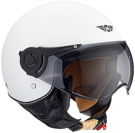 Moto Helmets H44 Matt White · Vespa-Helm Jet-Helm Cruiser Moto Helmetsrrad-Helm Pilot Roller-Helm Vintage Biker Bobber Scoote