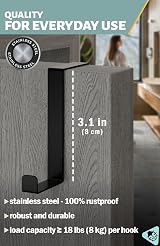 Menz Over Door Hanger Set of 10 Black Holds 8KG Non-Slip 3.6/4.6 cm view 5