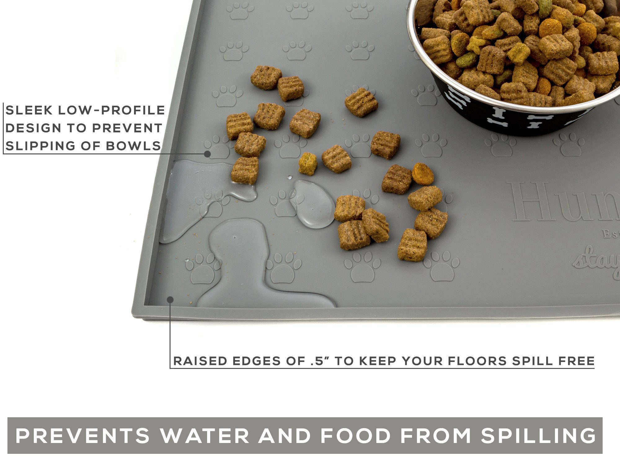 Humble Pet Food Mat Feeding Tray NonSlip, AntiSpill, Raised Dog