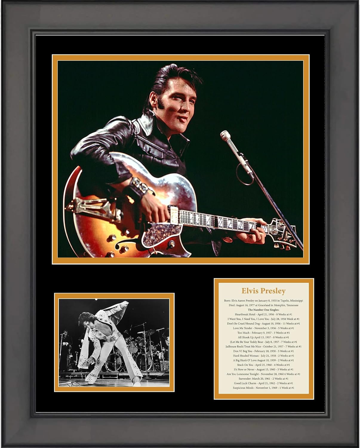 Photographs - HOFSM.COM Hall of Fame Sports Memorabilia Framed Elvis Presley Record Biography 12