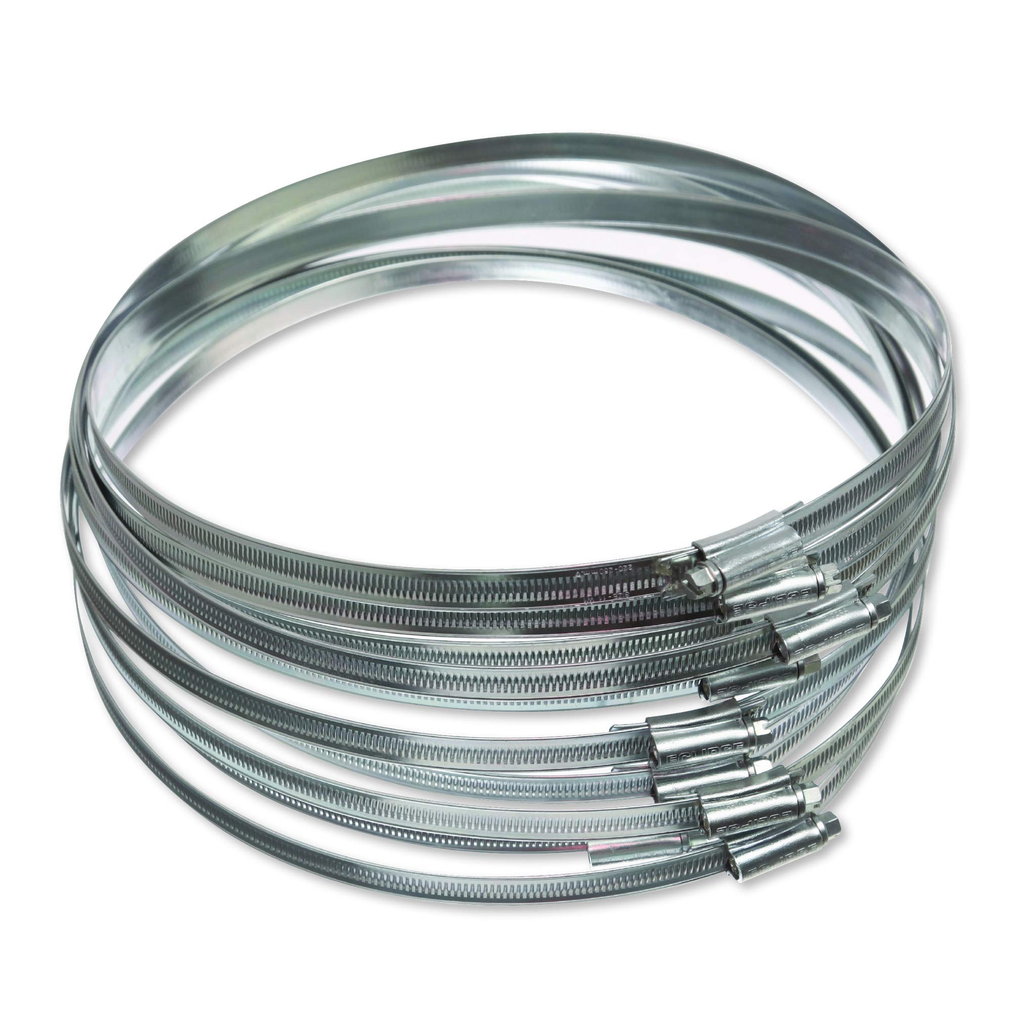 Eclipse Professional Tools ECW1-11 W1 Bag of 10 220-250mm (8 ⅞" - 10") Mild Steel Worm Gear Hose Clamps