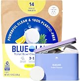 BLUELAND 100% Plastic Free Toilet Bowl Cleaner Tablets Set, Lemon Cedar | Removes Limescale, Rust &amp; Hard Water and Toilet Ring Stains, Septic-Safe, No Chlorine Bleach, Dyes, Ammonia, or Parabens