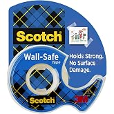 Scotch Wall-Safe Tape, 1 Dispenser Roll, 3/4 in x 650 in | Removable Wall Safe Tape, For Hanging Photos, Art, D&eacute;cor