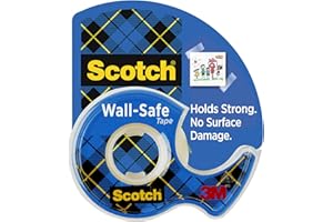 Scotch Wall-Safe Tape, 1 Dispenser Roll, Removable Wall Safe Tape, for Hanging Photos, Art, Décor, 3/4 in x 650 in