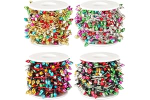 Jansun 65.6 Feet Dollhouse Fake Lights String, 4Rolls Miniatures Dollhouse Christmas Decorations for Doll House Miniature Furniture Crafts Accessories Christmas Holiday Decor