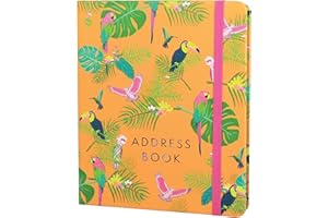 Boxclever Press Large Address Book. Address Book with Alphabetical Tabs and 432 Spaces. Hardcover Address Books with Change of Address Labels, Birthday & Christmas Card Sections. 8.5 x 7.5ins