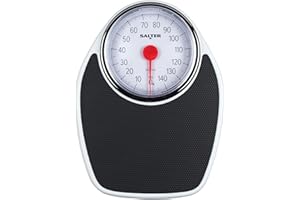 Salter 195 WHKR Pèse Personne Mécanique with Aiguille, Style Docteur, Design Retro, Balance with Cadran Analogique Facile à Lire, Sans Pile, Capacity 150KG, Unique Weight, Black/White