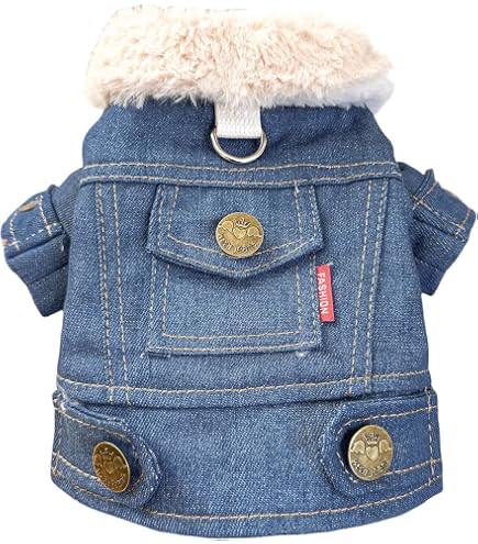 Wrangler Denim Hundejacke Mit Sherpa-Futter – Light Wash, Größe L, Maschinenwaschbar