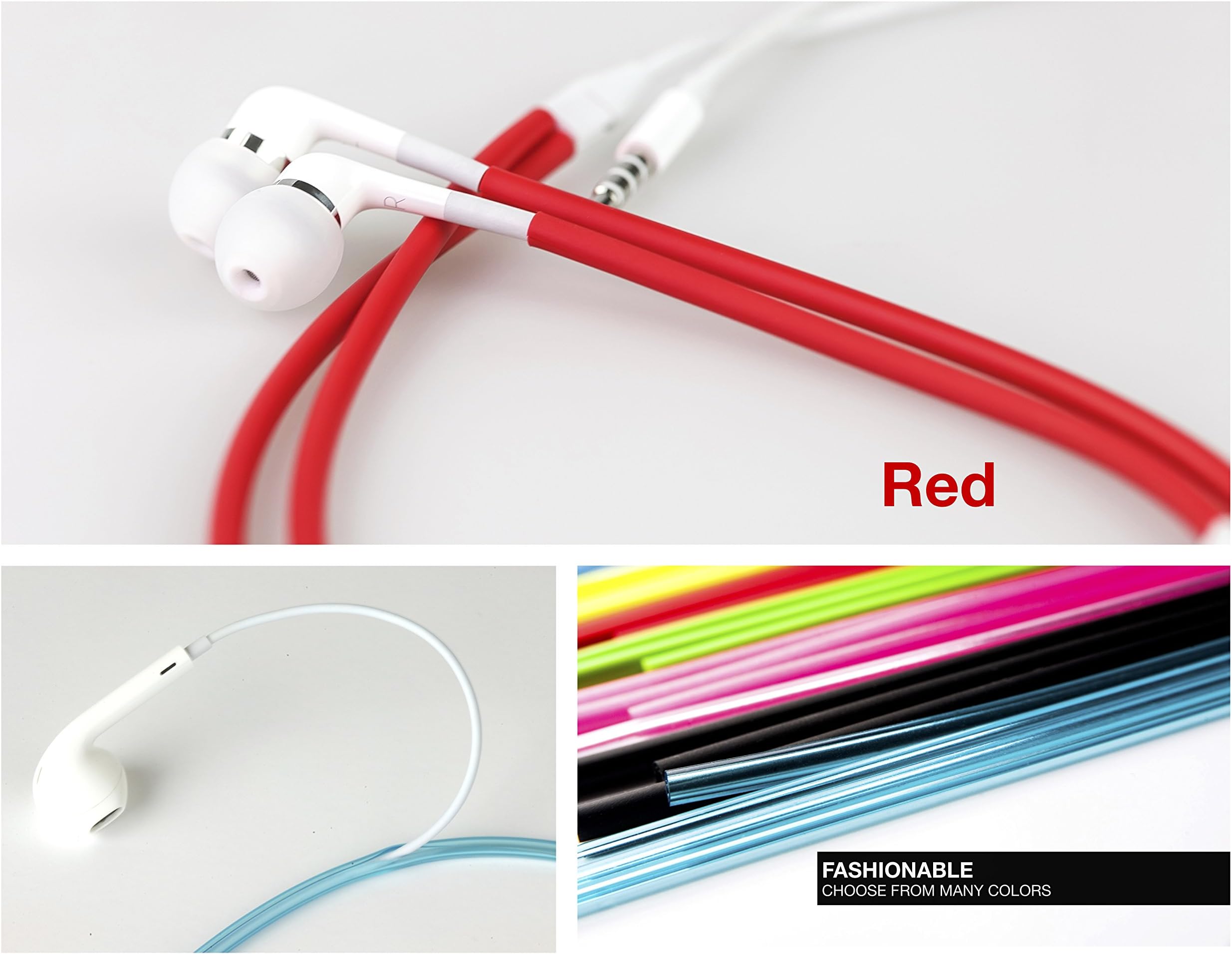 Cordskinz - (Red) Anti-Tangling, Protective & Fashionable Sleeves for Earbuds