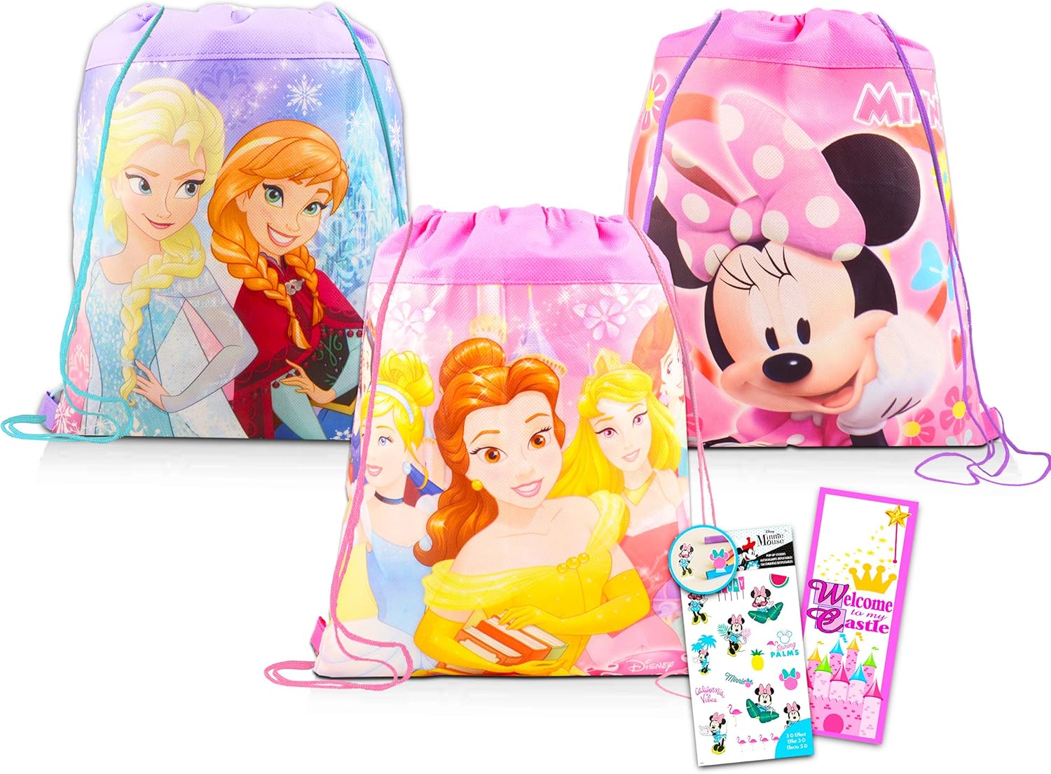 Disney Princess Drawstring Bag Bundle Princess Travel Bag