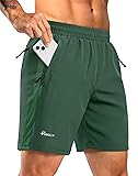 Pudolla Men's Running Athletic Shorts with 3 Zipper
