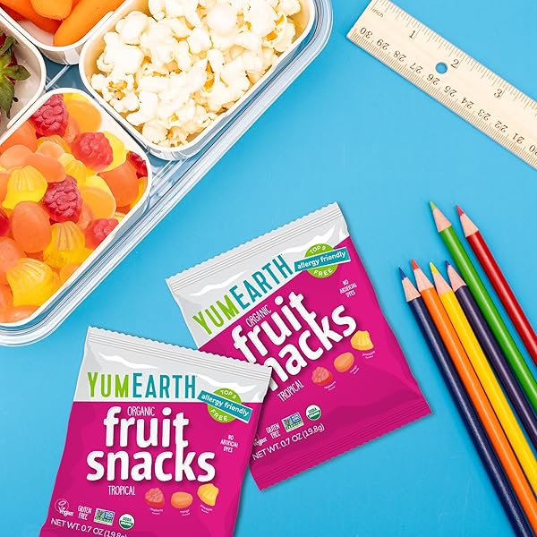YUMEARTH ORGANIC TROPICAL FRUIT SNACKS, 0.7 OUNCE (PACK OF 10)