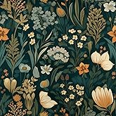 Orainege Vintage Floral Peel and Stick Wallpaper Boho Floral Contact Paper | 17.3in x118.1in Flower Wallpaper Peel and Stick Flower Self Adhesive Wall paper for Bedroom Removable Decorative