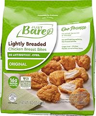 Just Bare® Lightly Breaded Chicken Breast Bites, Fully Cooked, 16g Protein, No Antibiotics Ever, Frozen, 19.2 oz