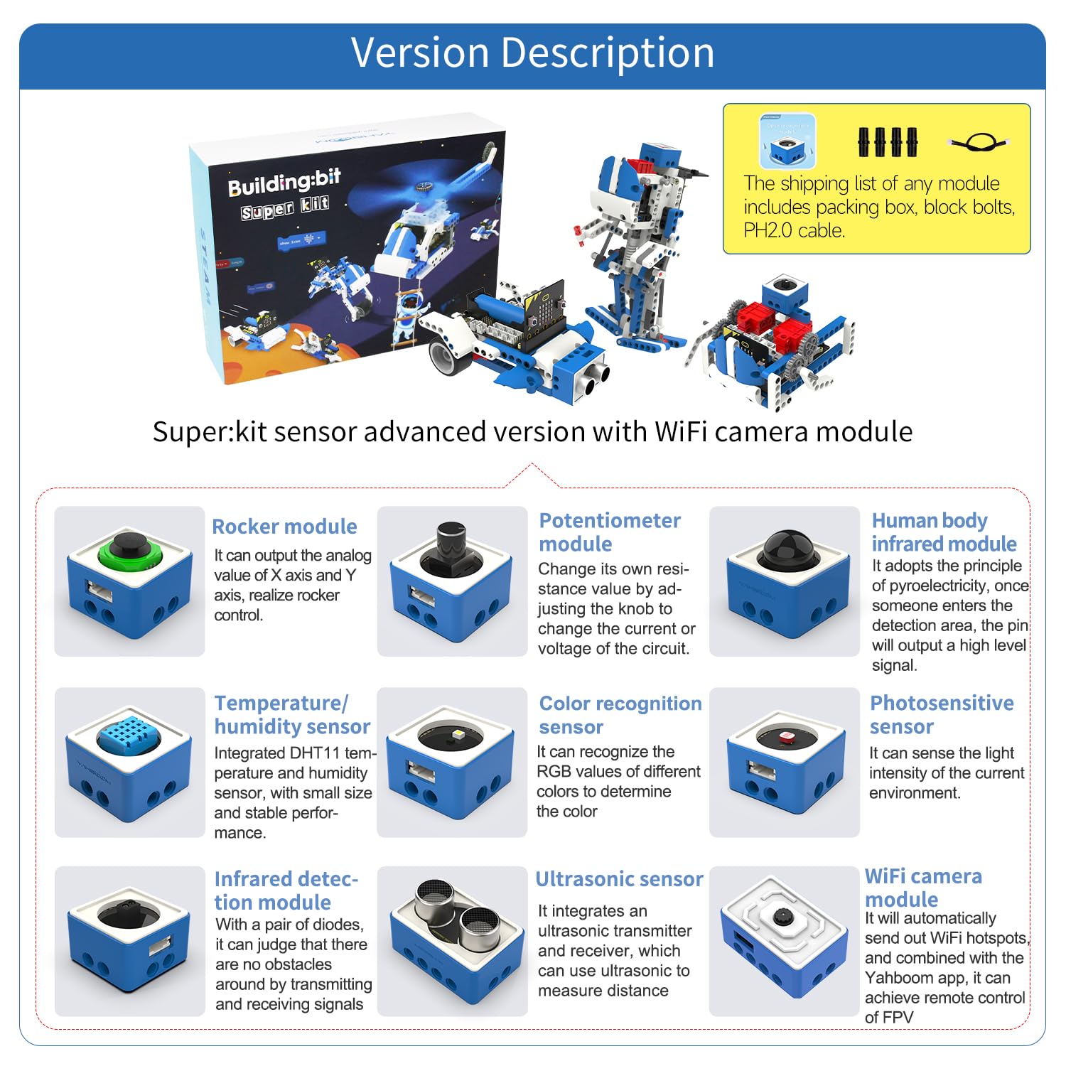 Mua Yahboom Micro:bit V2 Building Block Robot Kit Sensor Module WiFi ...