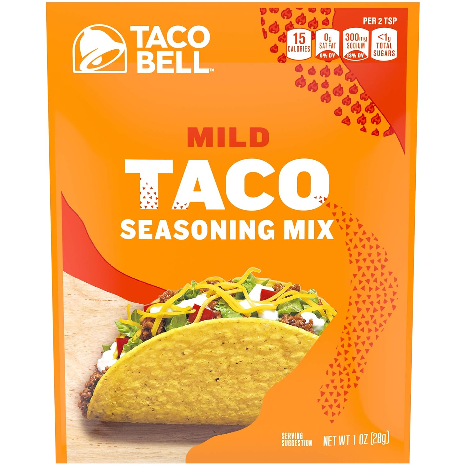 Taco Bell Mild Taco Seasoning Mix (1 oz Packets, Pack of 24)