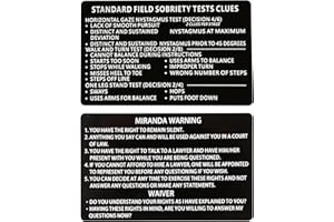 GIMAO 3PCS Laser Black Metal Miranda Warning Card/SFST Standard Field Sobriety Test Clues Card Miranda Rights Cards for Law Enforcement Officers Police (3 PCS Black)
