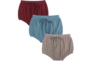 EISHOW Infant Baby Girls Boys Summer Soft Bloomers Cotton Linen Blend PP Pants Striped Harem Triangle Shorts