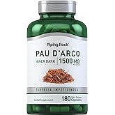 Piping Rock PAU D'Arco Capsules | 1500 mg | 180 Pills | Inner Bark | Herb Extract Supplement | Non-GMO, Gluten Free
