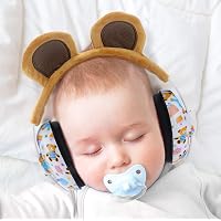 Baby Ear Protection Ear Muffs for 3 Months to 2+ Years Noise Reduction Hearing Protection for Infant and Toddlers with Bear Ear. (Brown)