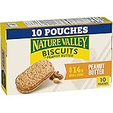 Nature Valley Peanut Butter Biscuit Sandwiches, 10 ct, 13.5 oz | Honey Biscuit with Creamy Peanut Butter Filling, 14g Whole Grain per Serving, Individually Wrapped