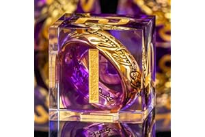 OUKELANWO Magic Lord of The Rings DND Dice Set D&D with Gifts Box, Purple Resin Dungeons and Dragons Role Playing Gaming Dice, Polyhedral LOTR D and D RPG Dice D20 D12 D10 D8 D6 D4