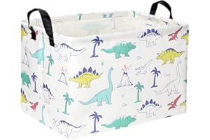 DDBASKET Rectangular Dinosaur Easter Basket for Boys Dinosaur Gift Basket Empty Kids Storage Bin Baby Toy Organizer Box Easter Dinosaur Room Decor for Home(Blue Dinosaur)