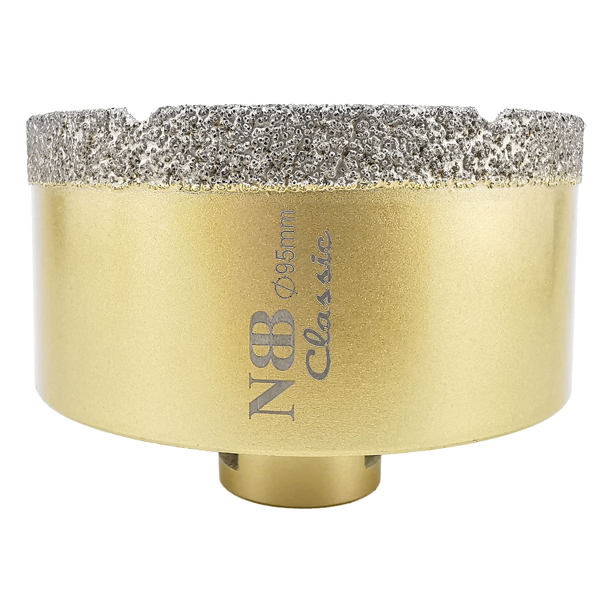 NBB vacuum brazed diamond hole saw with M14, Classic Golden type, diamond drill bit for dry or wet drilling professionally on hard porcelain, ceramic, tile, granite, marble,for angle grinder(1, 95mm) — image 1