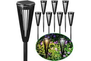 Jvgoo Solar Pathway Lights Outdoor - 8 Pack Upgraded Solar Lights for Outside Waterproof, 2 Modes Solar Powered Garden Lights, Long Lasting Umbrella Shape Solar Landscape Lights for Yard Lawn Walkway