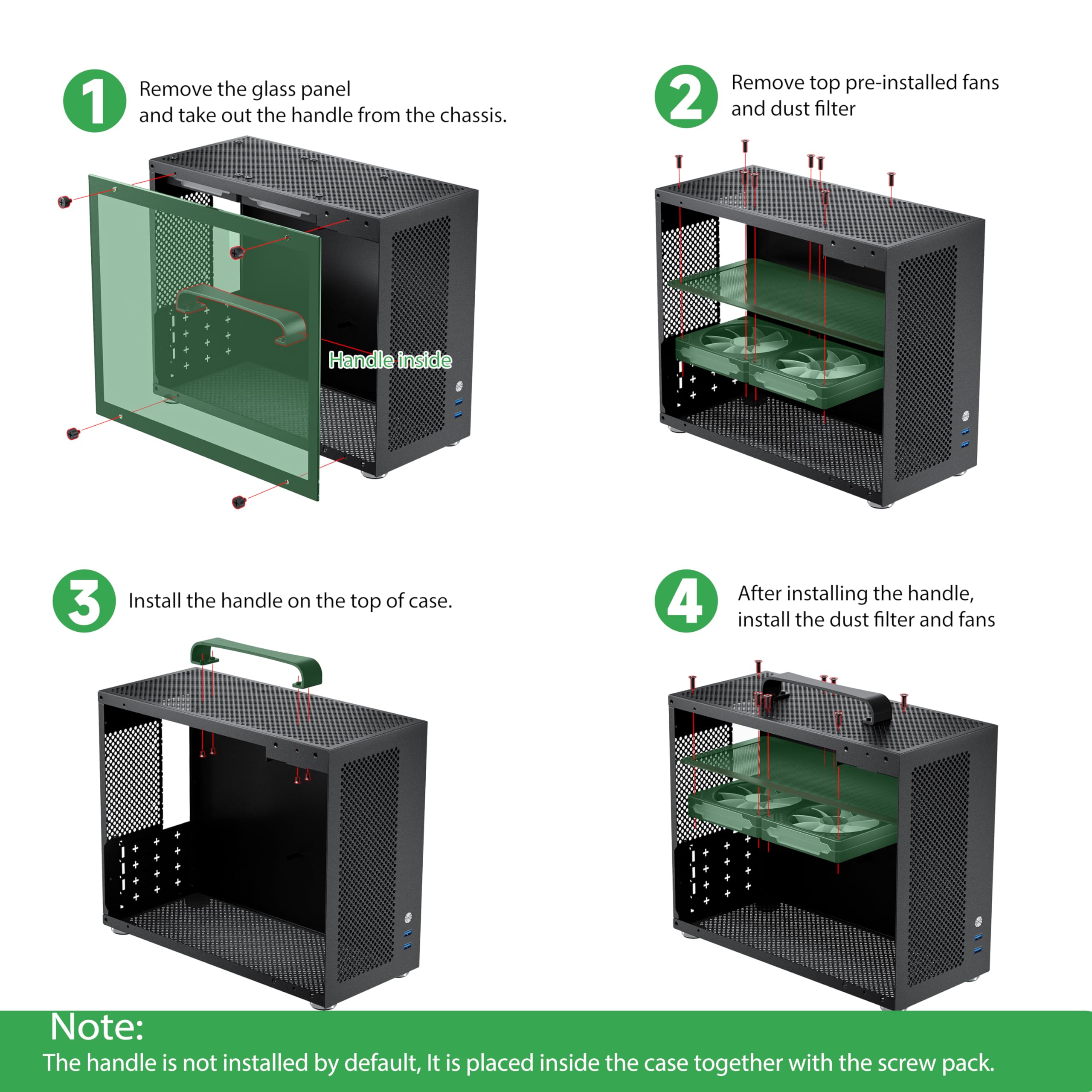 Micro ATX Case, MATX PC Case for ITX MATX Motherboard, 2X 120mm ARGB Fans Preinstalled, Tempered Glass, Fully Ventilated Airflow, Mini PC Case with USB3.0