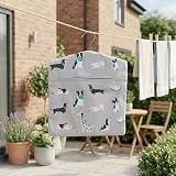 Beldray Peg Bag 100 Pegs Dog Print Hanging Clothes Pin Holder 33x30cm view 3