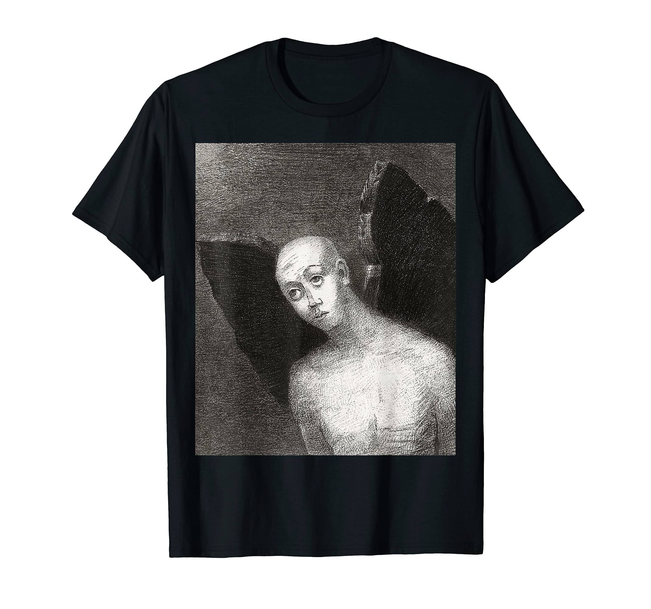 The Fallen Angel Spreads His Black Wings by Odilon Redon. T-Shirt