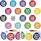W1cwey Jesus Love You Stickers, 1000pcs Christian Religious Sticker 2 Rolls | Waterproof Vinyl Self Adhesive, Page Activity Pad Birthday Party Favor, Water Bottle Laptop Church Event Greeting Card Making