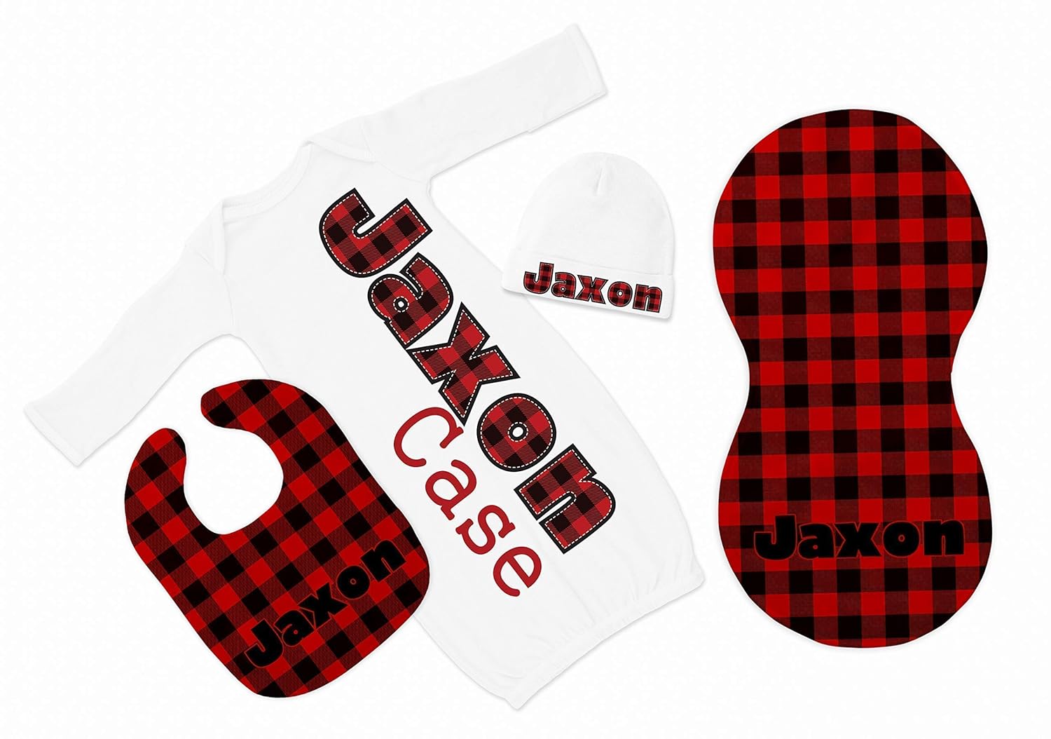 buffalo plaid baby gown