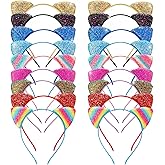 Hoemwarm 18 Pcs Cat Ears Headband Cheetah Ears Hair Accessories for Halloween Birthday Cosplay Party Decor Supplies
