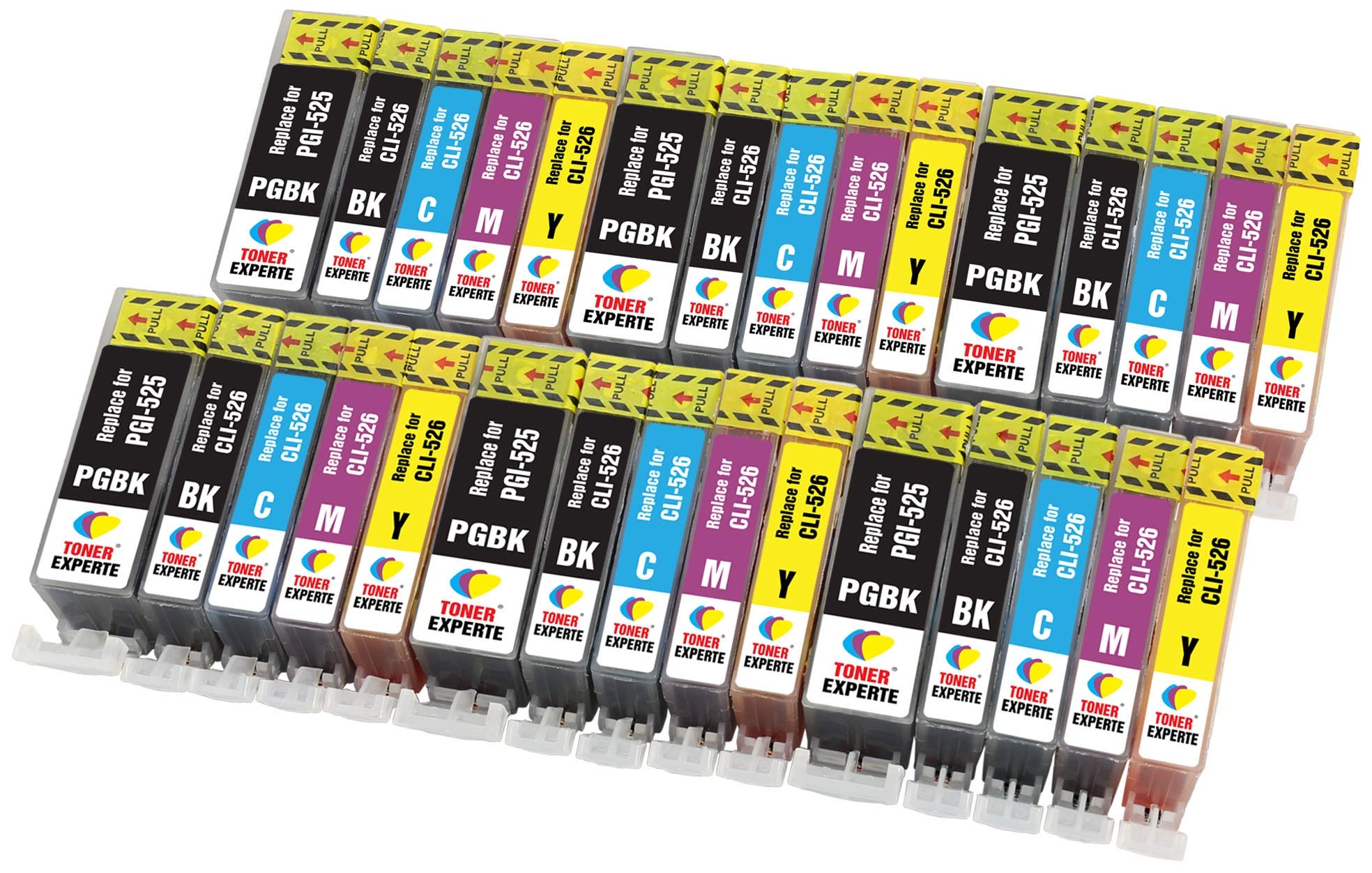 TONER EXPERTE PGI-525 CLI-526 30 XL (6 SETS) Compatible Ink Cartridges for PIXMA MG5350 MG5250 MG5150 MG6150 MG6250 iP4850 iP4950 MX895 MX885 MX715 iX6550 MG8150 MG8250 | High Capacity
