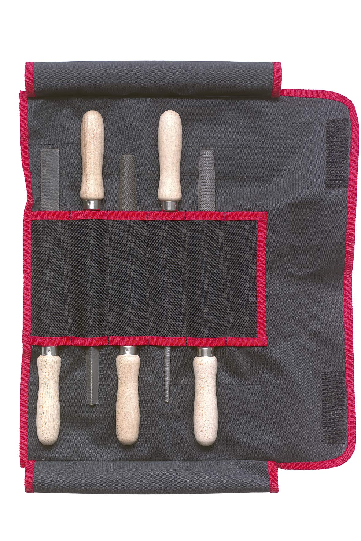 Dick 13092020H Type of Cut 2 Trolley Bag Wood Handles File Set, Multi-Colour, 200 mm, Set of 5 Piece