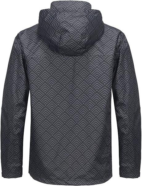 LITTLE DONKEY ANDY MEN’S WATERPROOF RAIN JACKET OUTDOOR LIGHTWEIGHT RAIN SHELL COAT GREY/BLACK XL