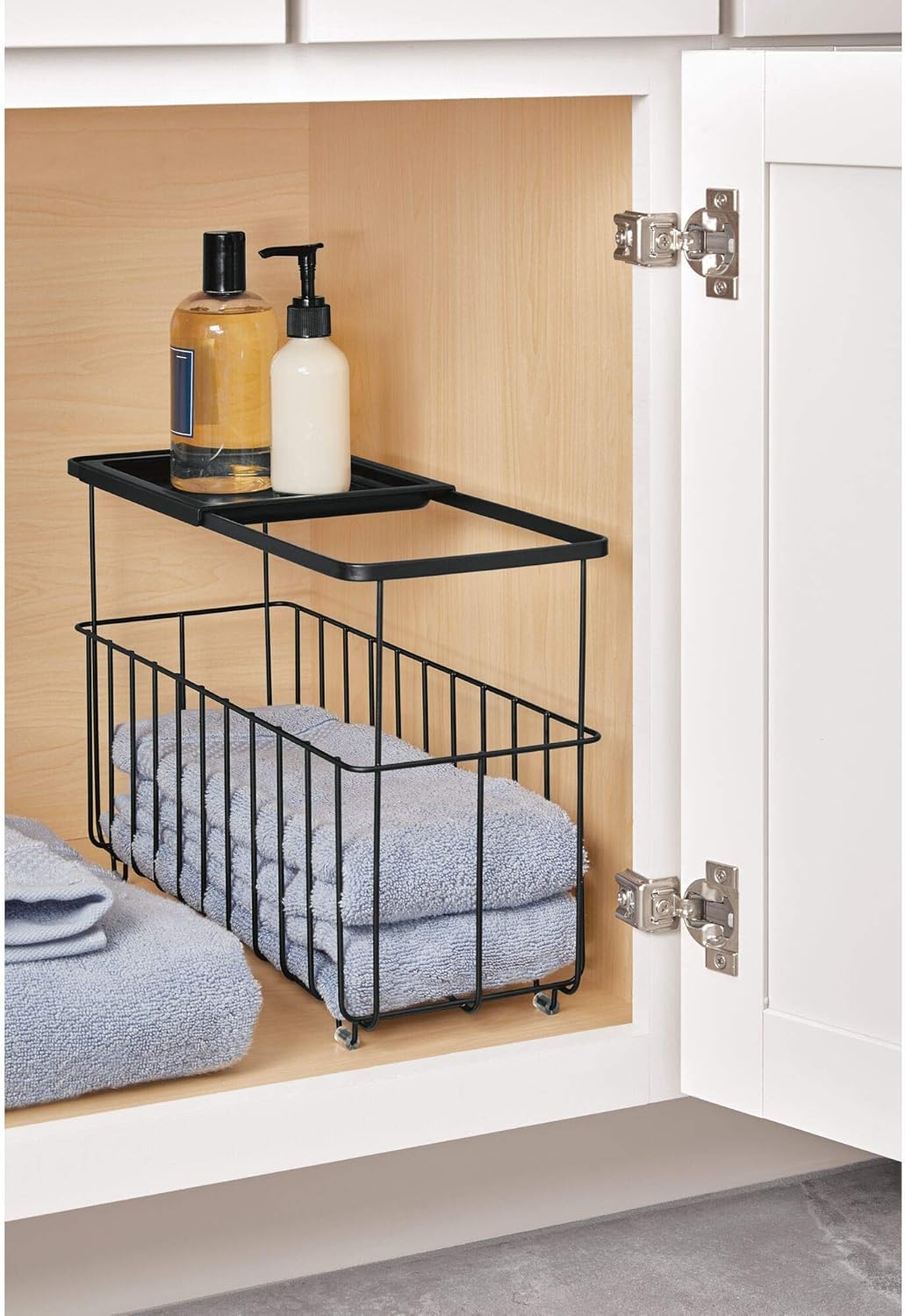 iDesign Everett Metal Over the Side Bathtub Caddy Basket for Master