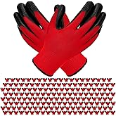 YOUKE OLA 168 Pair Gardening Gloves for Men Women, Breathable Rubber Coated Garden Gloves Working Gloves for Gardening, 8/Medium