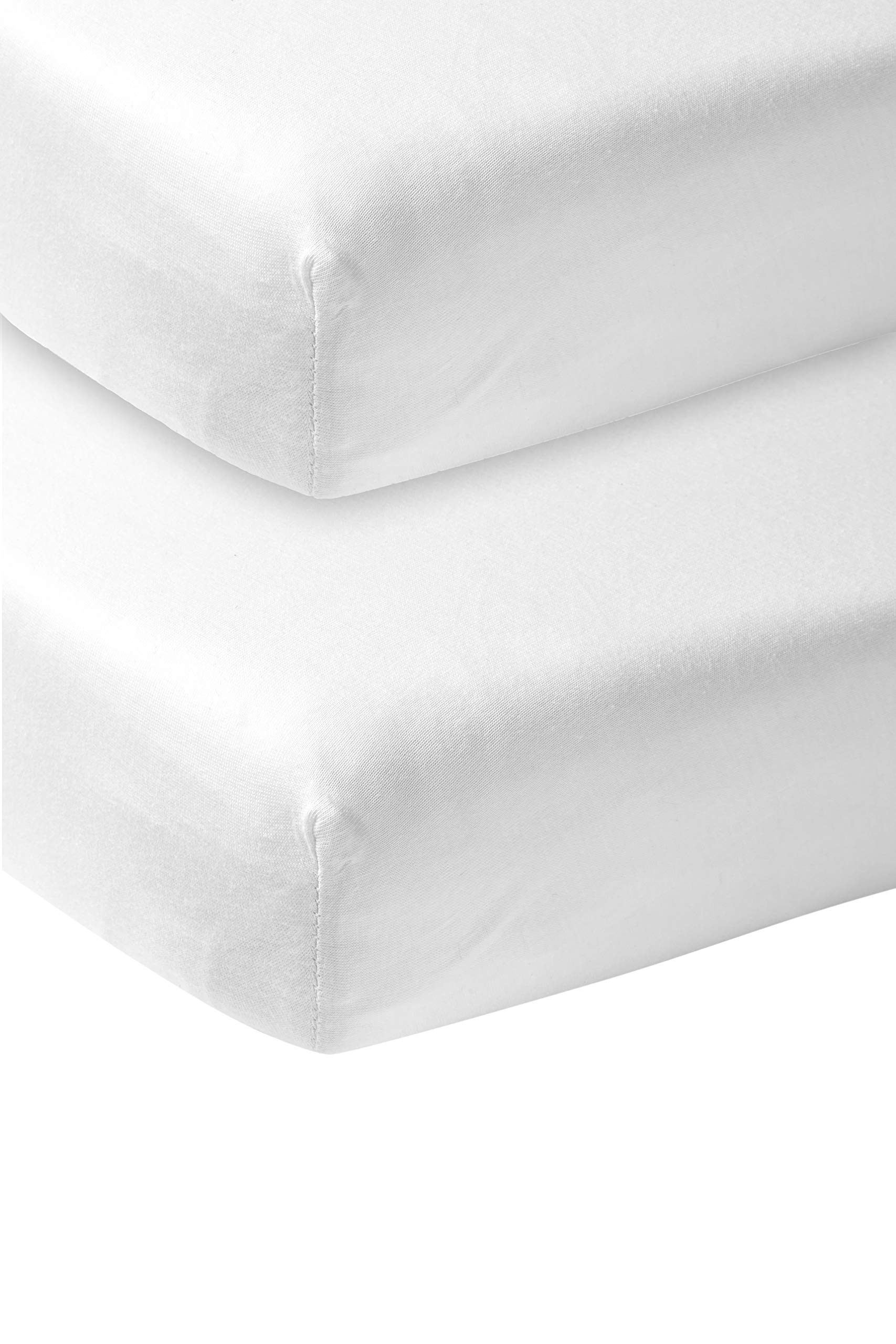 Meyco 563400 2-Pack Fitted Sheet, Co-Sleeper, White — image 1