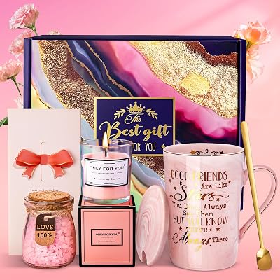 ALBISS Best Friend Gift Box Spa Set Coffee Mug Candle Bath Salts